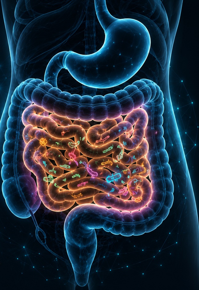 Migración de bacterias del colon al intestino delgado